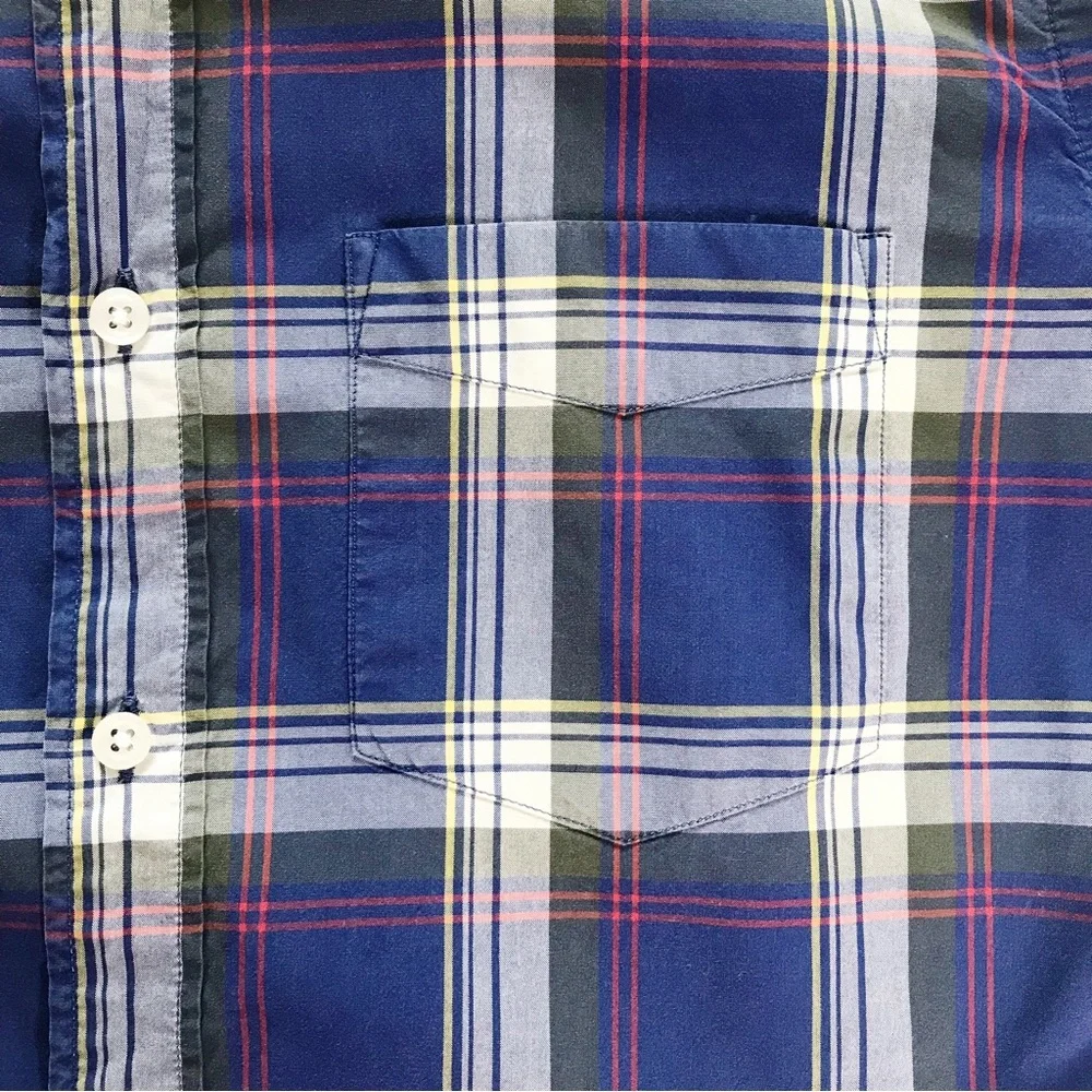 J. CREW Preppy Tartan Plaid Cotton Shirt S Button Down Collar Long Sleeves Men’s